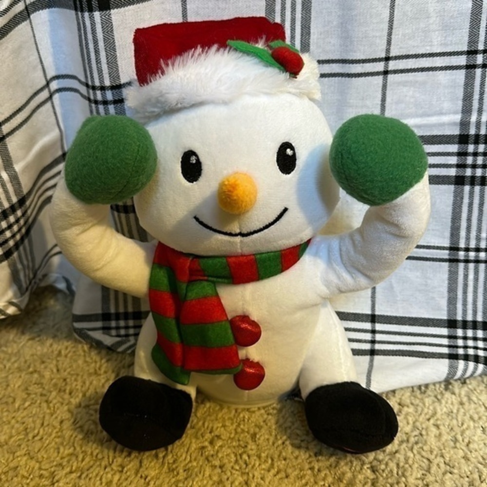 Gemmy Animated Peekaboo Snowman Plush Talking Moving